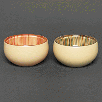 丸嘉小坂漆器店　百色 | hyakushiki 蕾 クリスタルボウルS(白赤&白青) /ペアセット