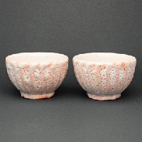 加藤仁志　志野しのぎ煎茶碗　/2客セット