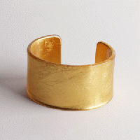 箔座　金沢箔　アクリルバングル (純金プラチナ箔 永遠色)