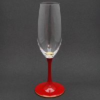 山久漆工　JAPAN Glass(シャンパングラス/朱漆 天縁金蒔絵)