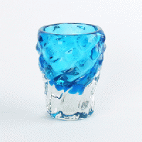 ガラス工房清天　みなもショットグラス (水色)