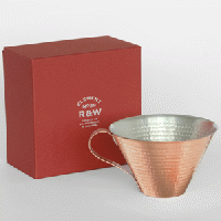 織田幸銅器　RED&WHITE　アイスコーヒーカップ(鎚目)