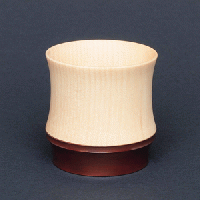 四津川製作所　喜泉 KISEN Guinomi Sake Cup BAMBOO (BENGARA RED)