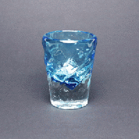 ガラス工房清天　みなもショットグラス (水色)
