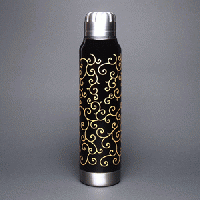 土直漆器×サーモマグ　漆アンブレラボトル | URUSHI UMBRELLA BOTTLE 唐草 黒