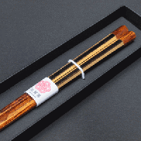 加賀箸　欅八角(塗分金箔 黒)