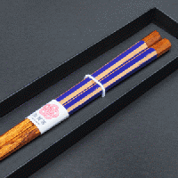 加賀箸　欅八角(塗分金箔 紫)
