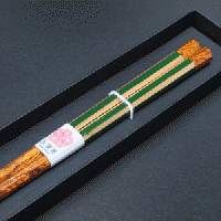 加賀箸　欅八角(塗分金箔 緑)