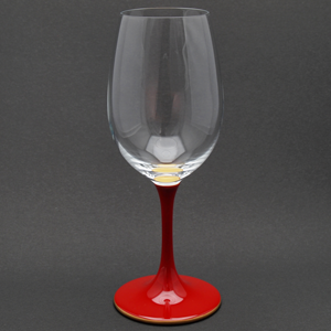 山久漆工　JAPAN Glass(白ワイングラス/朱漆 天縁金蒔絵)
