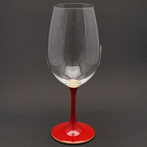 山久漆工　JAPAN Glass(赤ワイングラス/朱漆 天縁金蒔絵)