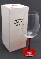 山久漆工　JAPAN Glass(赤ワイングラス/朱漆 天縁金蒔絵)