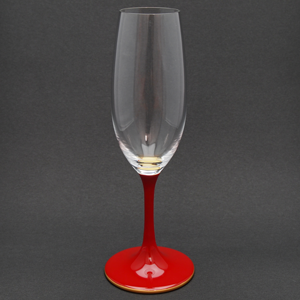 山久漆工　JAPAN Glass(シャンパングラス/朱漆 天縁金蒔絵)