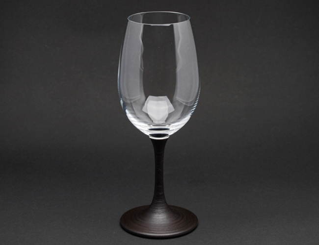 山久漆工　JAPAN Glass(白ワイングラス/とぎかすり)