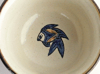 健陶藝　魚紋 マカイ(ご飯茶碗)・小 (赤)