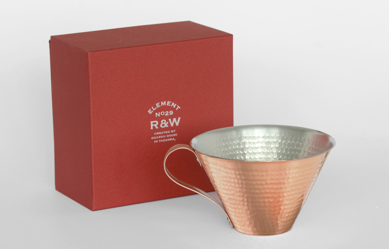 織田幸銅器　RED&WHITE　アイスコーヒーカップ(鎚目)