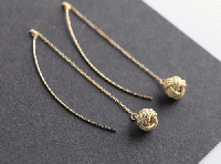 津田水引折型　水引アクセサリー knot アメリカンピアス (ゴールド)
