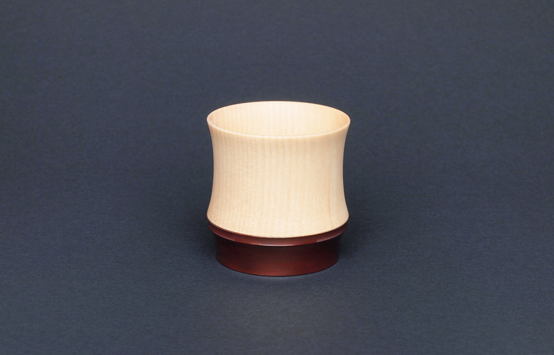 四津川製作所　喜泉 KISEN Guinomi Sake Cup BAMBOO (BENGARA RED)