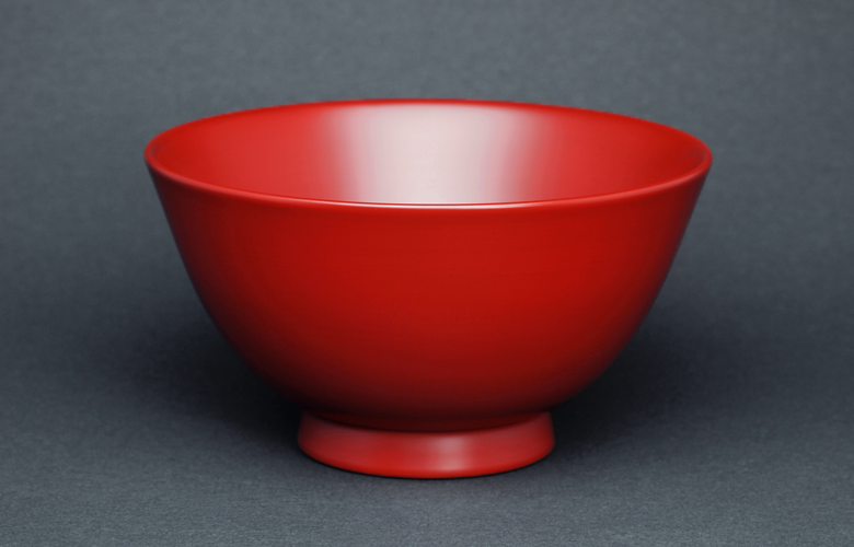 佐々木暢子　あさがお飯椀(朱)